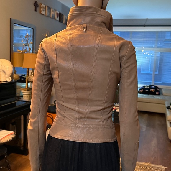 Mackage Tan Leather Women's Jacket (XXS) - Picture 2 of 9